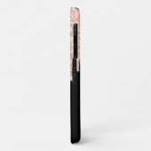 Girly Pink Glitzer Tropfen Grau Monogramm Case-Mate iPhone Hülle (Hinten/Links)