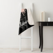 Girly Pink Glitzer Tropfen Grau Monogramm Sherpadecke (Beispiel)