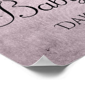 Girly Pink Glitzer Tropfen | Mauve Shimmer Dusche Poster (Ecke)