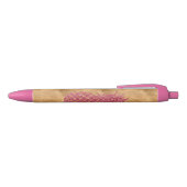Girly Pink Glitzer Tropischer Ananas Goldene Glam Kugelschreiber (Oberseite)