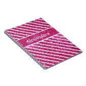 Girly Pink Glitzer und White Script Moderne Glaise Notizblock (Rechte Seite)