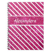 Girly Pink Glitzer und White Script Moderne Glaise Notizblock (Vorderseite)