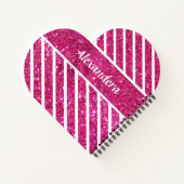 Girly Pink Glitzer und White Script Moderne Glaise Notizblock (Rückseite)