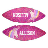 Girly Pink Glitzer Unicorn Kinder Personalisiert Football (Paneele)