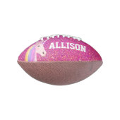 Girly Pink Glitzer Unicorn Kinder Personalisiert Football (Gedreht 90)