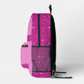 Girly-pink-Glitzer-Zackenbecher, Monogramm, kunden Bedruckter Rucksack (Rechts)