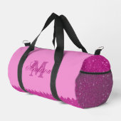 Girly-pink-Glitzer-Zackenbecher, Monogramm, kunden Duffle Bag (Rechte Ecke)