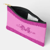 Girly-pink-Glitzer-Zackenbecher, Monogramm, kunden Zubehörtasche (Offen)