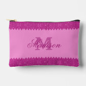 Girly-pink-Glitzer-Zackenbecher, Monogramm, kunden Zubehörtasche (Vorderseite)