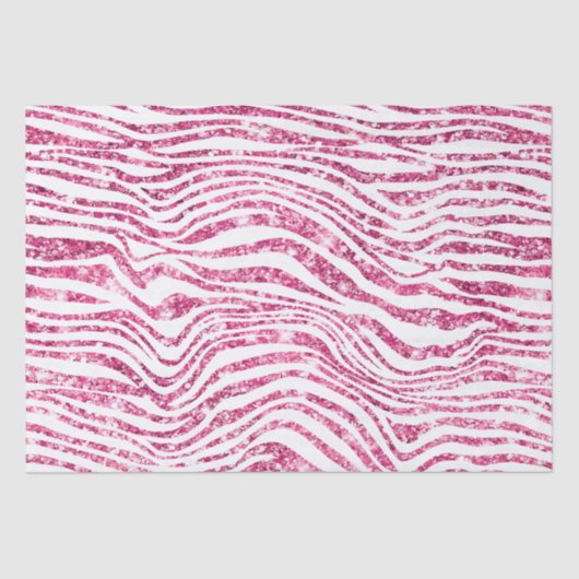 Girly Pink Glitzer Zebra Seidenpapier (Vorderseite)
