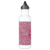 Girly Pink Glitzy Glam Glitzer Leopard Print       Edelstahlflasche (Links)