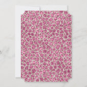 Girly Pink Glitzy Glam Glitzer Leopard Print Einladung (Rückseite)