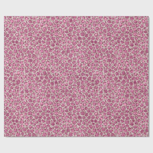 Girly Pink Glitzy Glam Glitzer Leopard Print Geschenkpapier (Flach)
