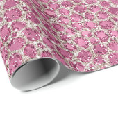 Girly Pink Glitzy Glam Glitzer Leopard Print Geschenkpapier (Rolleneckpunkt)