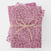 Girly Pink Glitzy Glam Glitzer Leopard Print Geschenkpapier Set (Beispiel)