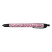 Girly Pink Glitzy Glam Glitzer Leopard Print Kugelschreiber (Unterseite)