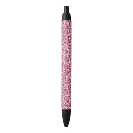 Girly Pink Glitzy Glam Glitzer Leopard Print Kugelschreiber (Vorderseite Vertikal)