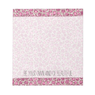 Girly Pink Glitzy Glam Glitzer Leopard Print Notizblock