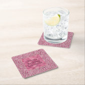 Girly Pink Glitzy Glam Glitzer Leopard Print Rechteckiger Pappuntersetzer (Vor Ort)