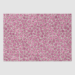 Girly Pink Glitzy Glam Glitzer Leopard Print Seidenpapier