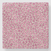 Girly Pink Glitzy Glam Glitzer Leopard Print Steinuntersetzer (Vorderseite)