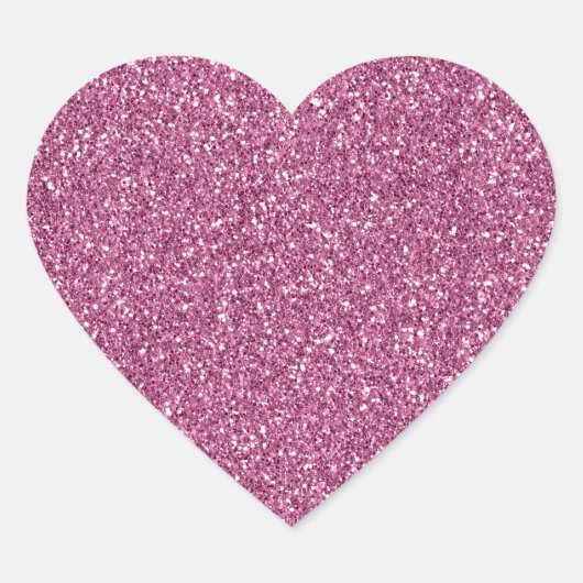 Girly Pink Glitzy Glam Sparkle Glitzer Herz-Aufkleber (Vorderseite)
