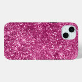 Girly Pink Glitzy Glitzer Case-Mate iPhone Hülle (Rückseite (Horizontal))
