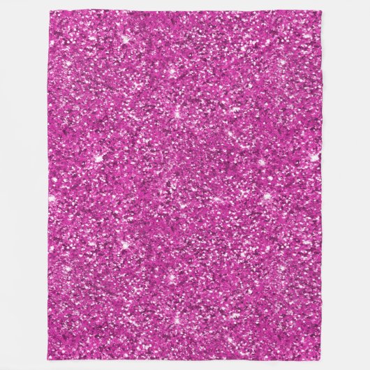 Girly Pink Glitzy Glitzer Fleecedecke (Vorderseite)