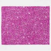 Girly Pink Glitzy Glitzer Fleecedecke (Vorderseite (Horizontal))