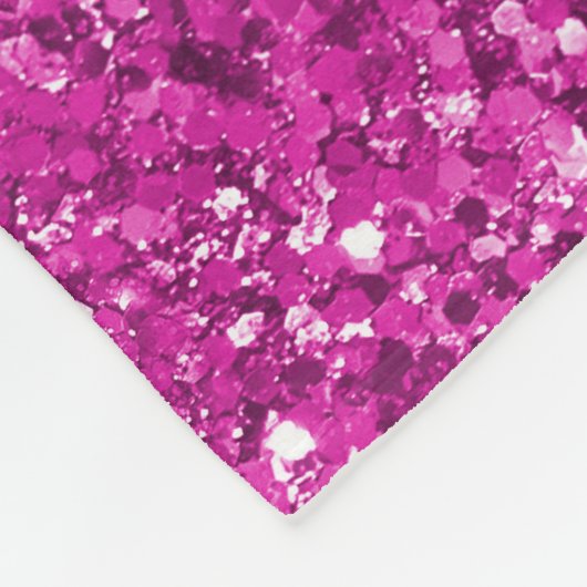 Girly Pink Glitzy Glitzer Fleecedecke (Ecke)