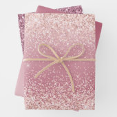 Girly Pink Glitzy Glitzer Geschenkpapier Set (Beispiel)