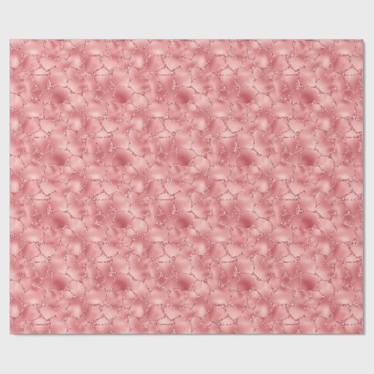 Girly Pink Glitzy Glitzer Giraffe Print Geschenkpapier (Flach)