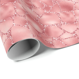 Girly Pink Glitzy Glitzer Giraffe Print Geschenkpapier