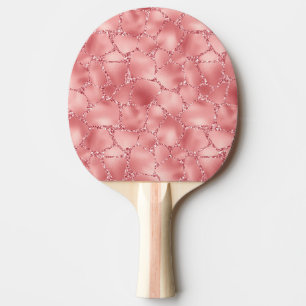 Girly Pink Glitzy Glitzer Giraffe Print Tischtennis Schläger