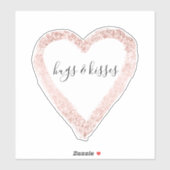 Girly Pink Glitzy Glitzer Herz Aufkleber (Blatt)