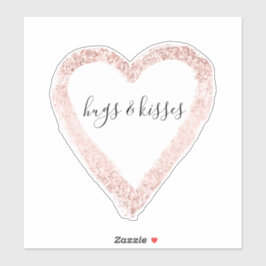 Girly Pink Glitzy Glitzer Herz Aufkleber