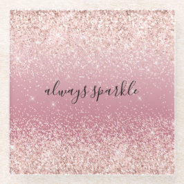 Girly Pink Glitzy Glitzer Sparkle Glasuntersetzer