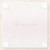 Girly Pink Glitzy Glitzer Sparkle Glasuntersetzer (Rückseite)