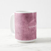 Girly Pink Glitzy Glitzer Sparkle personalisiert Kaffeetasse (Vorderseite Links)