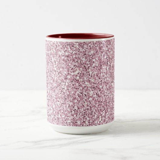 Girly Pink Glitzy Glitzer Tasse (Zentrum)