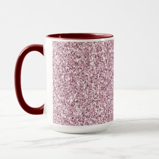 Girly Pink Glitzy Glitzer Tasse (Links)