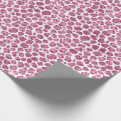 Girly Pink Glitzy Leopard Print Geschenkpapier (Ecke)