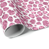 Girly Pink Glitzy Leopard Print Geschenkpapier (Rolleneckpunkt)