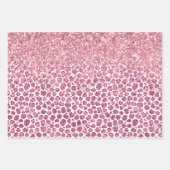 Girly Pink Glitzy Leopard Print Geschenkpapier Set (Vorderseite 3)