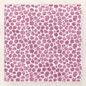 Girly Pink Glitzy Leopard Print Glasuntersetzer (Vorderseite)