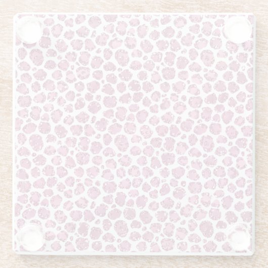 Girly Pink Glitzy Leopard Print Glasuntersetzer (Rückseite)