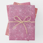 Girly Pink Glitzy Sparkle Geschenkpapier Set (Beispiel)