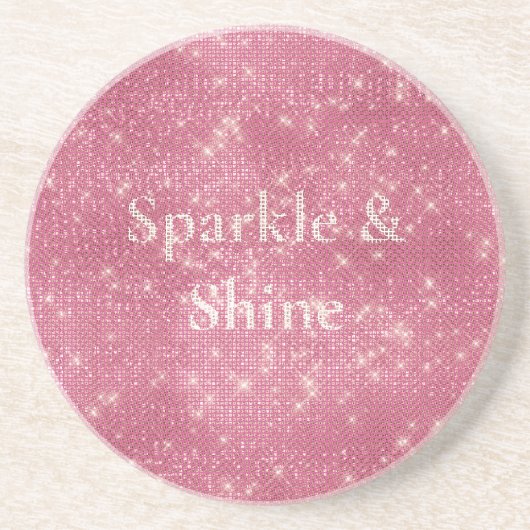 Girly Pink Glitzy Sparkle Getränkeuntersetzer (Vorne)