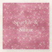 Girly Pink Glitzy Sparkle Glasuntersetzer (Vorderseite)