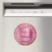 Girly Pink Glitzy Sparkle Glitzer Magnet (In Situ (Geschirrspüler))